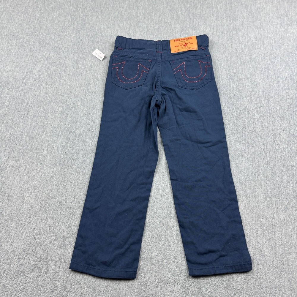 True Religion Kids Boys Medium 5 Blue Geno Slim Fit Straight Denim Stitch Pocket